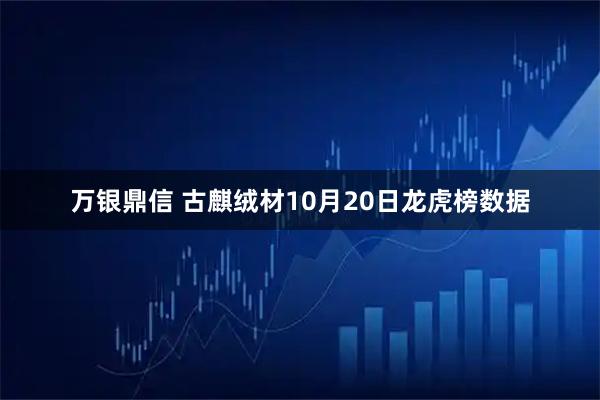万银鼎信 古麒绒材10月20日龙虎榜数据