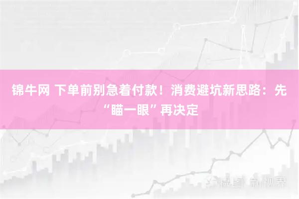 锦牛网 下单前别急着付款！消费避坑新思路：先“瞄一眼”再决定